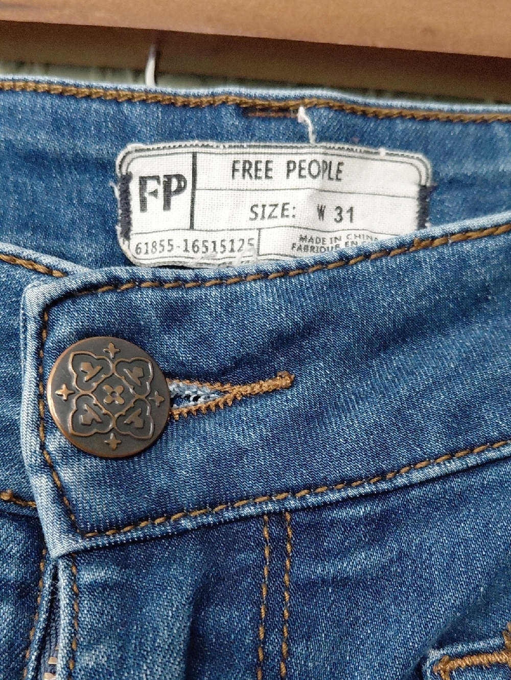 FREE PEOPLE High Waisted Women's Skinny Jeans in Blue Wash - Picture 4 of 5